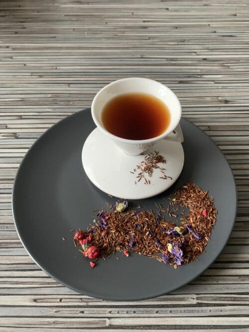 Rotbuschteemischung Granatapfel Traube rotbuschtee rooibosh tea teesorte tee
