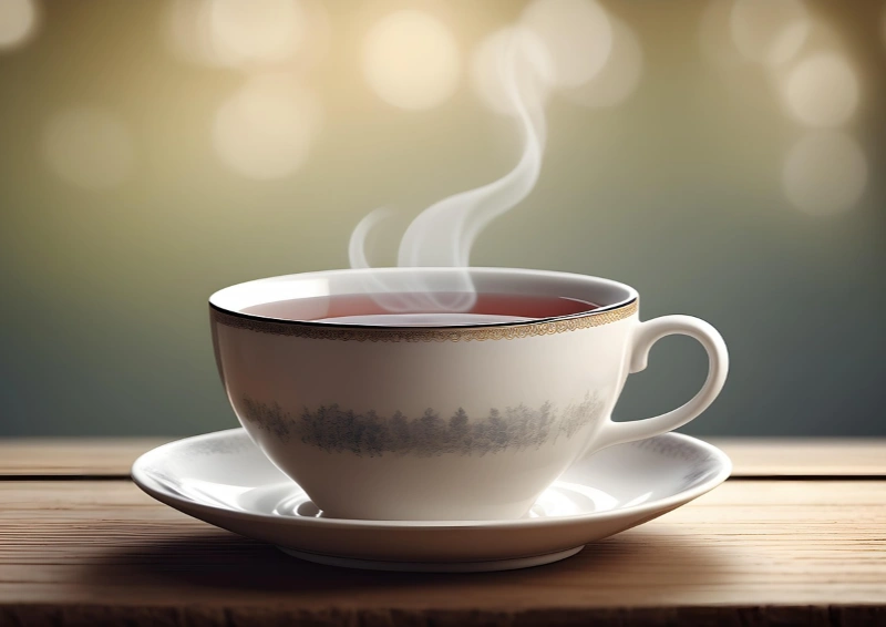 Russische Mischung Schwarztee in heller Tasse.