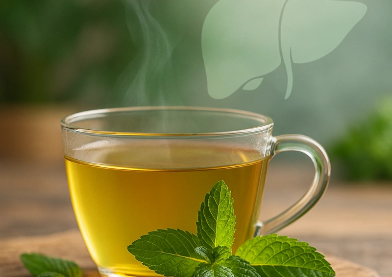 Pfefferminz Tee für die Leber symbolisches Bild