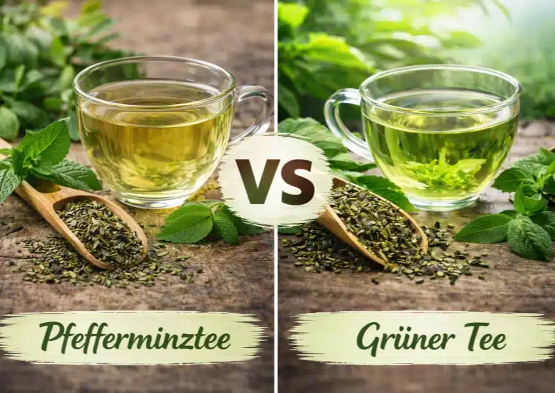 Pfefferminztee vs Grüner Tee beide Tees im Vergleich