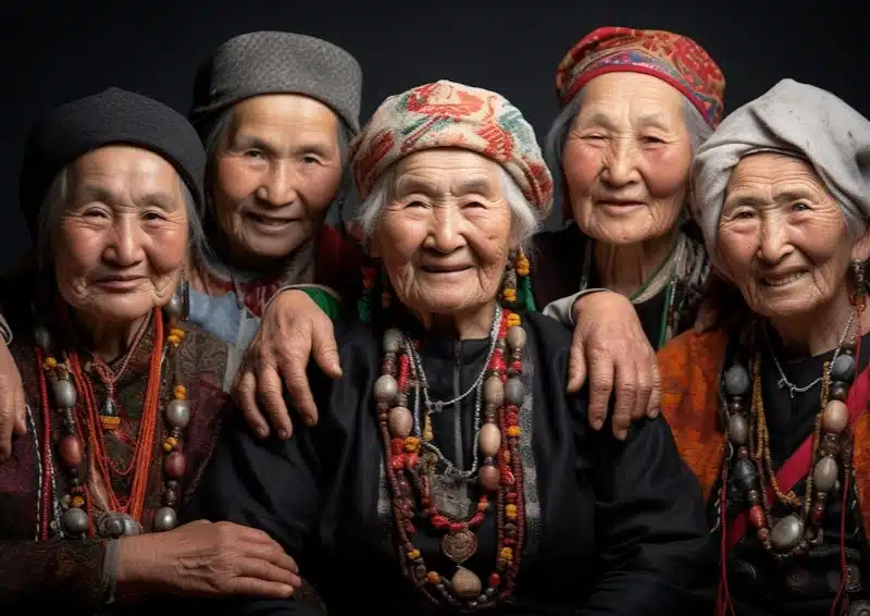 Warum die Japner so alt werden, japanische ältere Frauen.