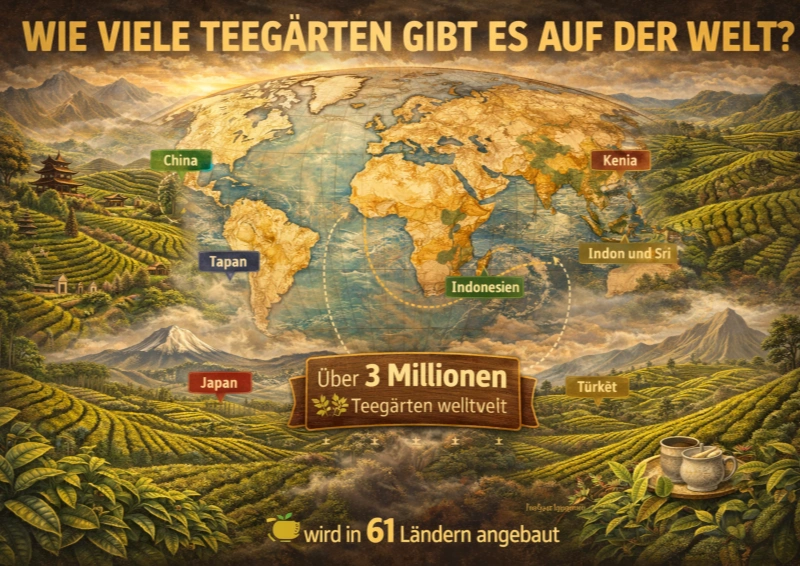 wie viele teegärten gibt es weltweit