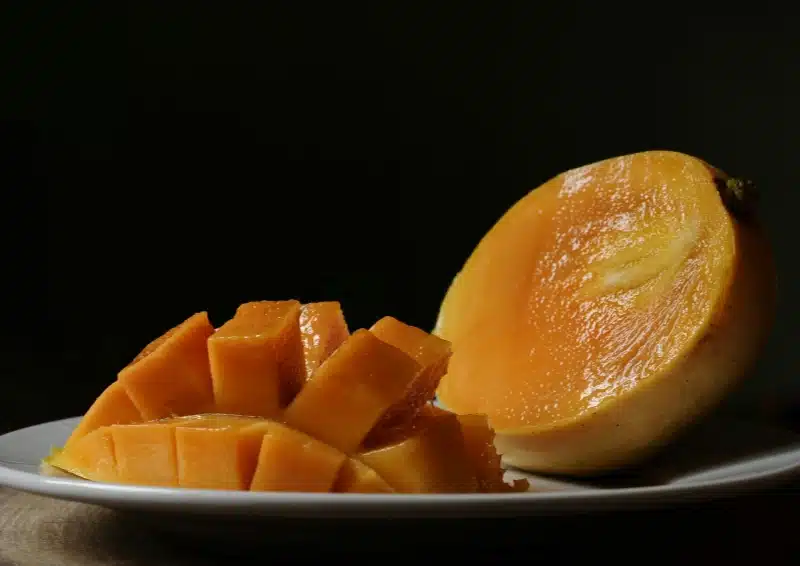 Früchtetee Fruchtwichtel mit saftigen Mangostücken