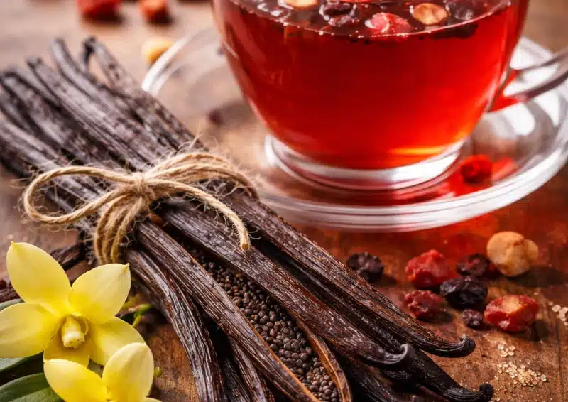 Früchtetee Vanille Sahne ist mit besten Vanilleschoten angereichert