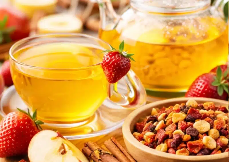 Früchtetee Zimt Apfel Marzipan ist eine feine Wintermischung