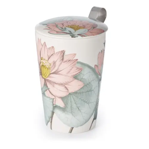 Teamug Lakshmi – Rosa Lotus Blume doppelwadige Teetasse