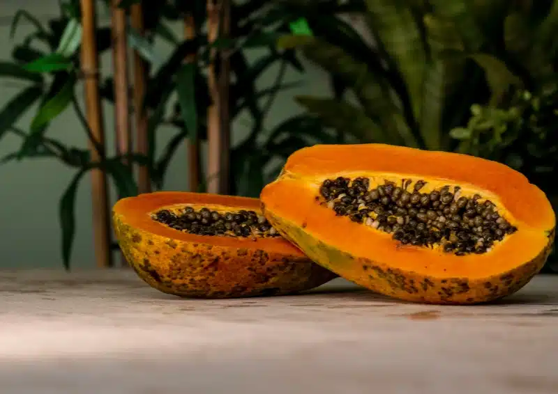 Frische Papaya im Früchtetee Tassenliebe