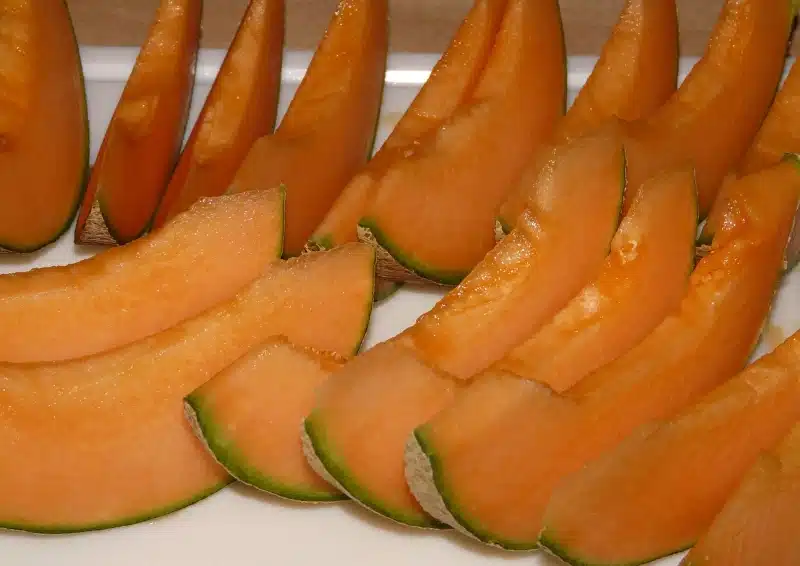 Frische Honigmelonenscheiben für Früchtetee Molly Melone