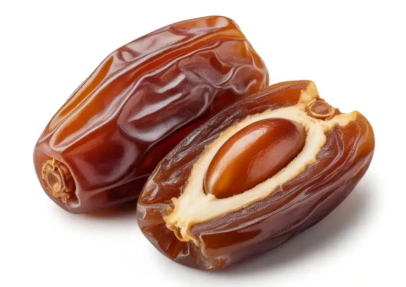Frische Datteln sind vermischt im Früchtetee Dattelzauber Kiwi Cranberry