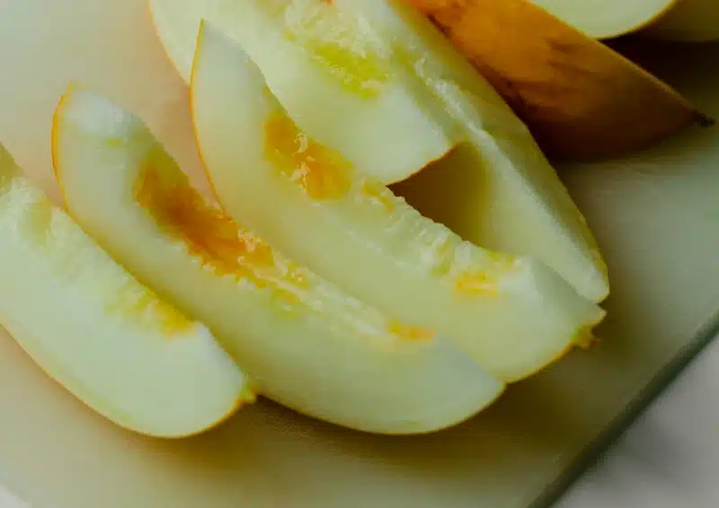 Frische Honigmelone im Früchtetee Sonnentee
