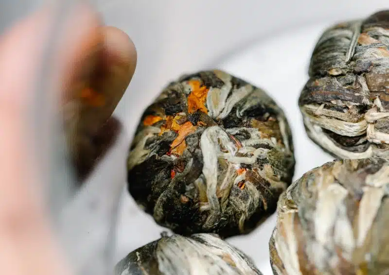 Blooming Tea Hua Kai Fu Gui feine Teeballs 