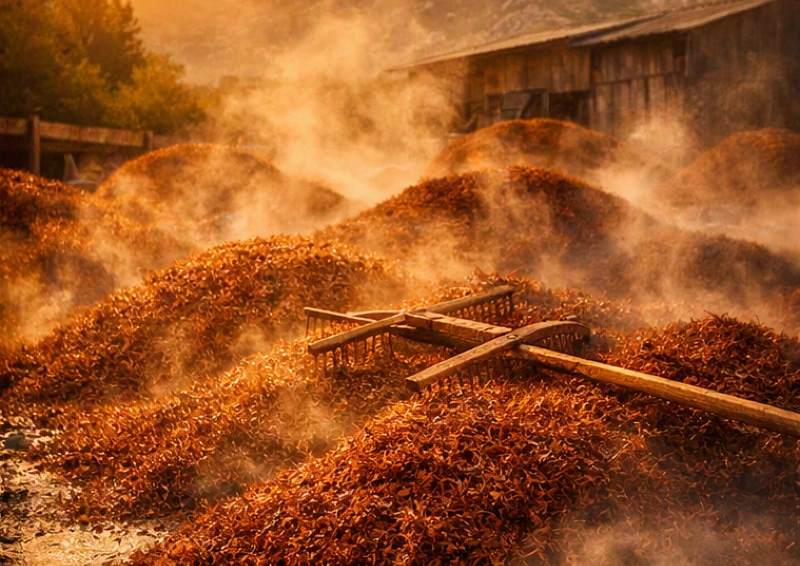 Rooibos vegan - Rooibos beim Trocknen