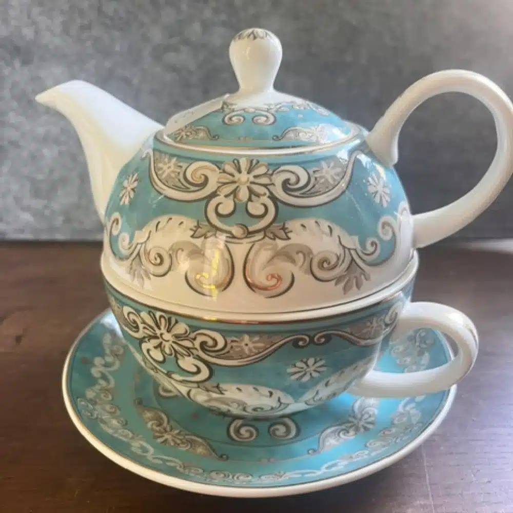 Tea for One Set Grace in türkis - weiß